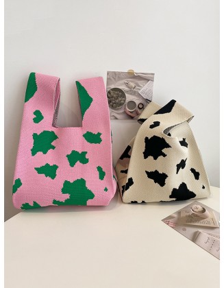 Urban Knitting Cow Pattern Bags Accessories Handbags