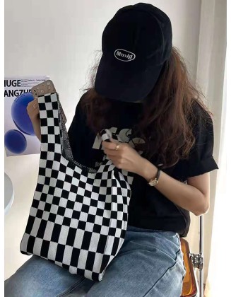 Original Weave Contrast Color Plaid Bags Accessories