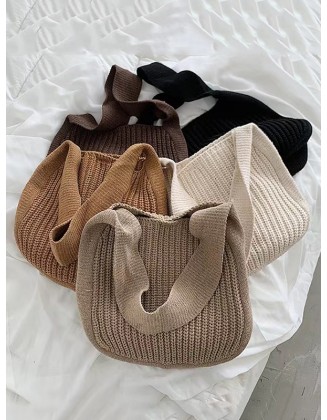 Simple Solid Color Chic Knitting Bags Accessories