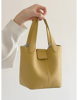 Simple Casual Chic PU Solid Color 2 Pieces Bags Accessories