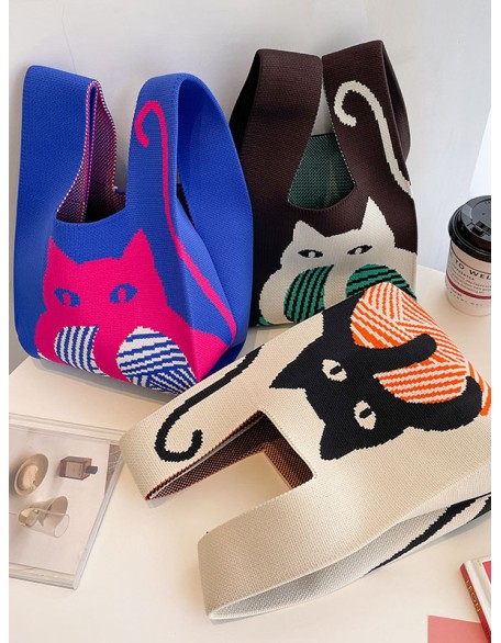 Animal Printed Multi-Colored Woven Handbag Bags Accessories