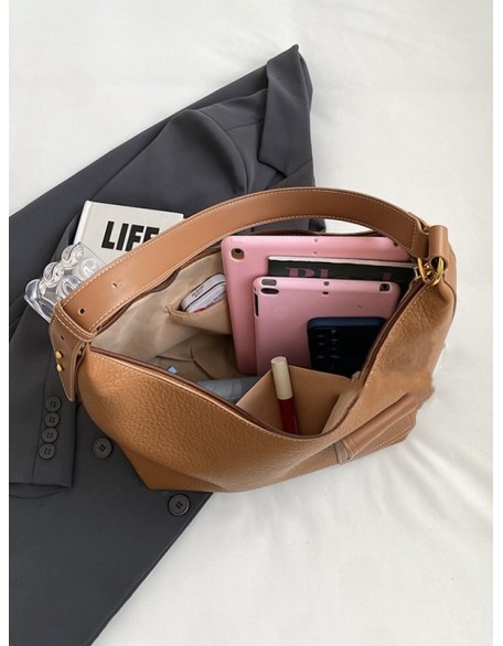 Buckle Pockets Solid Color Split-Joint Zipper Crossbody Bags