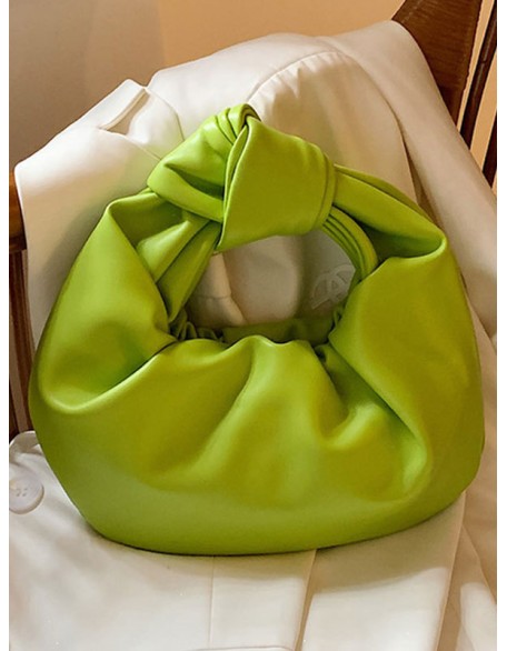 Bowknot Pleated Solid Color Handbags Accessories