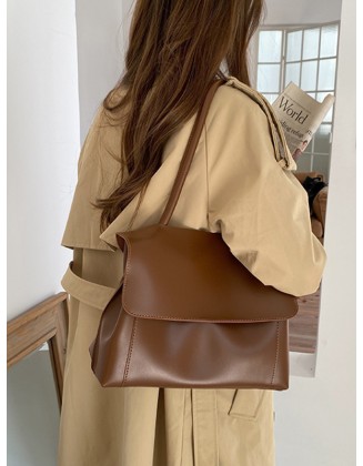 Casual Simple Chic Solid Color Shoulder Bag