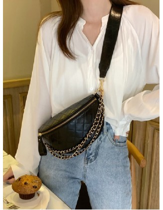 Cool Chic Chains Zipper Sling Bag