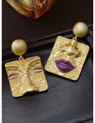 Asymmetric Embossed Earrings Accessories