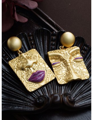 Asymmetric Embossed Earrings Accessories