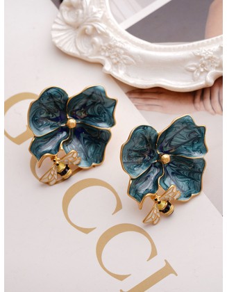 Bee Shape Flower Shape Earrings Accessories