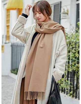 Both-side Warm Tasseled Super Long Scarf