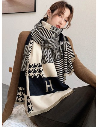 Imitation Cashmere Printed Double-Side Shawl Scarf