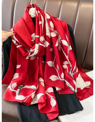 Contrast Color Floral Printed Sun-Protection Shawl&Scarf