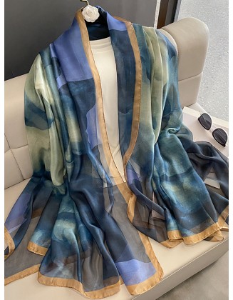 Gradient Printed See-Through Sun-protection Shawl&Scarf