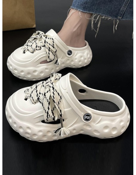 Hollow Round-Toe Slider Sandals Crocs