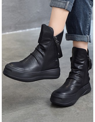 Original Irregular Casual Zipper Booties