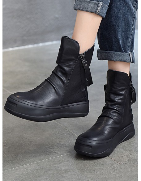 Original Irregular Casual Zipper Booties