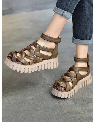 Casual Hollow Gladiator Shoes Platform Sandals