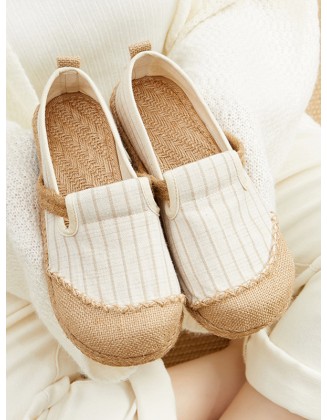 Straw Knitting Striped Flat Shoes Casual Shoes