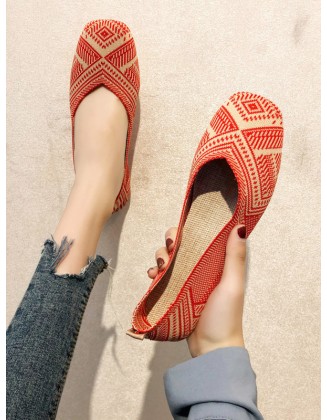 Breathable Contrast Color Flat Shoes