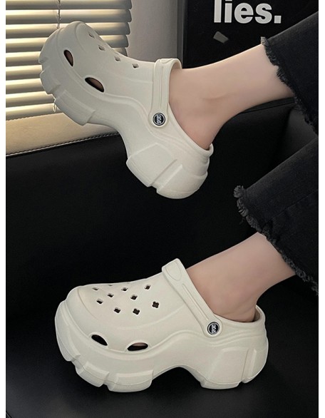 Hollow Round-Toe Slider Sandals Platform Shoes Crocs