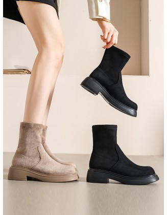 Round-Toe Split-Joint Boots