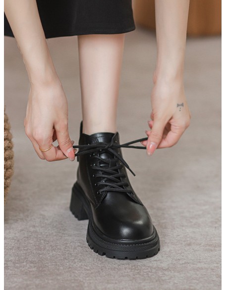 Lace-Up Rivet Round-Toe Split-Joint Dr. Martens Boots Boots