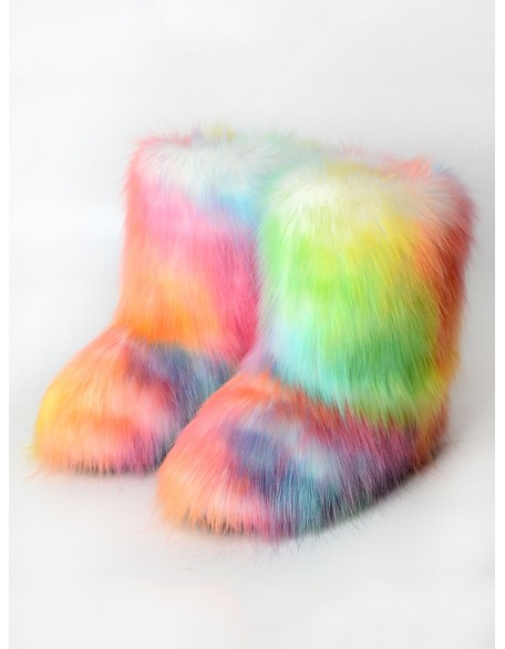 Colorful Keep Warm Round-Toe Boots