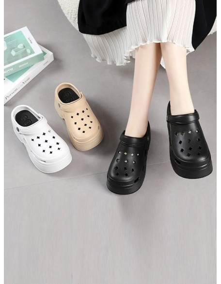 Hollow Sandals Crocs Slippers Platform Shoes