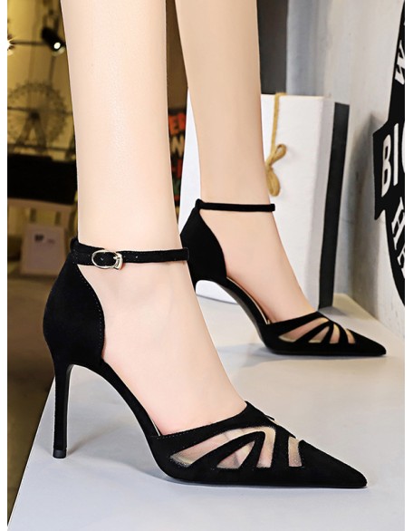 Hollow Pointed-Toe Split-Joint Pumps Sandals