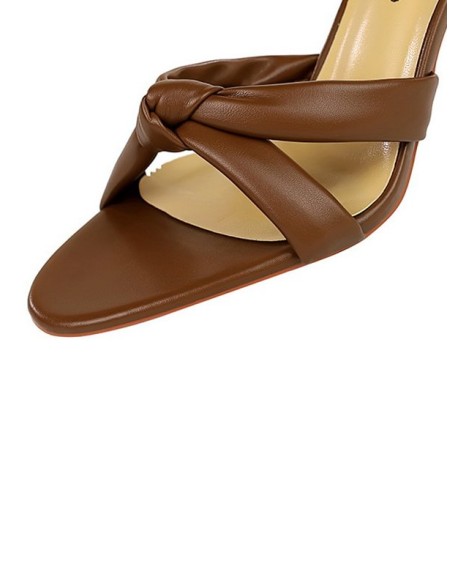 Hollow Knot Open Toe Split-Joint Pumps Sandals