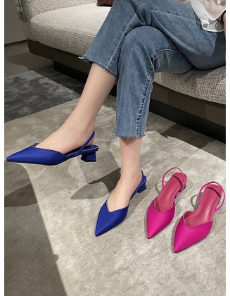 Pointed-Toe Split-Joint Sling Shoes Pumps Sandals