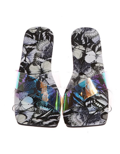 Fashion Floral Sunmmer Flat One-Line Beach Shoes