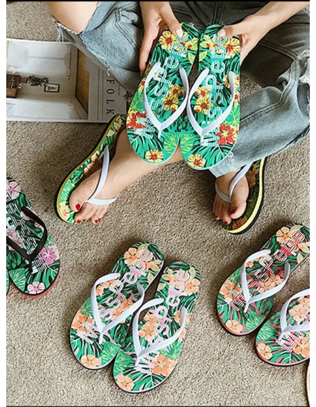 Summer Leisure Flip Flops Outdoor Wear Flat-Bottom Non-Slip Beach Shoes