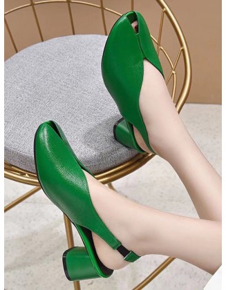 Solid Color Open Toe Pumps Sandals Shoes