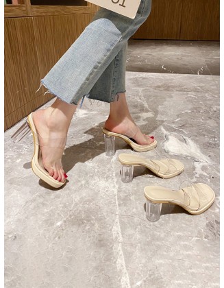 Open Toe Transparent Sandals Platform Shoes