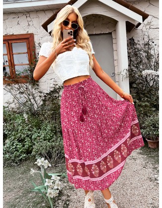 Boho Casual Vacation Elegant Floral Skirt