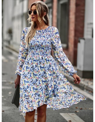 Bohemia Puff Sleeves Floral Dress