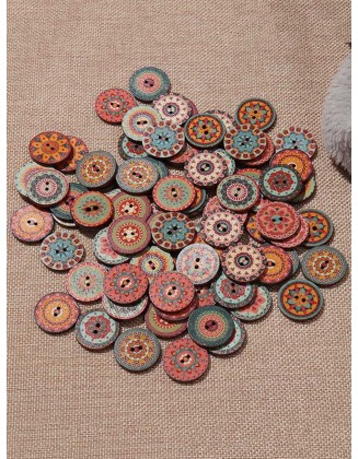 About 100Pcs Multi-Color Round Buttons