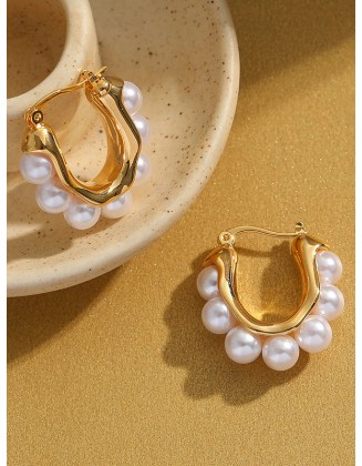 Women Pearl Vintage Simple Earrings