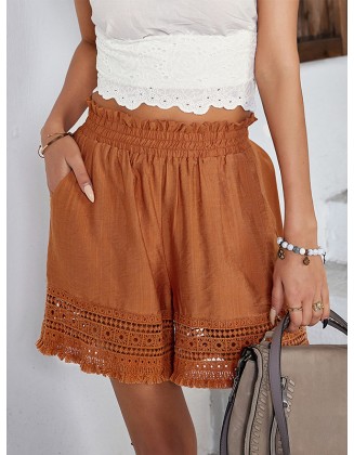 Casual Loose Solid Color  Shorts Bottom