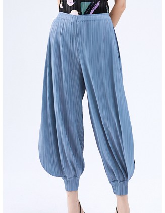 Simple Loose Solid Color Casual Harem Pants Bottoms