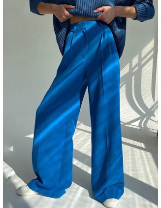 Casual Simple Solid Color Wide Legs Blazer Pants