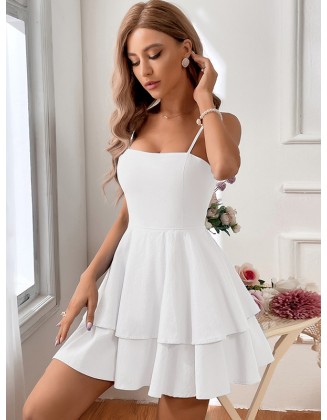 Vacation A-Line Bowknot  Mini Dress