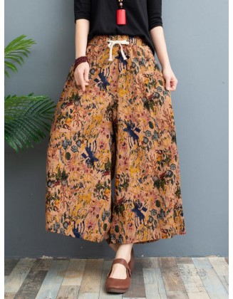 Original Creation Loose Wide Leg Printed Casual Pants Bottoms