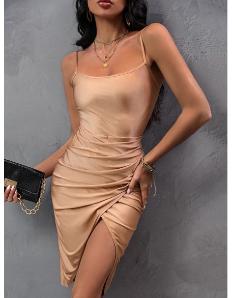 Casual A-Line Solid Color U-Neck Dress