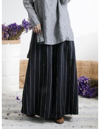 Super Loose Stripe Wide-leg Pants