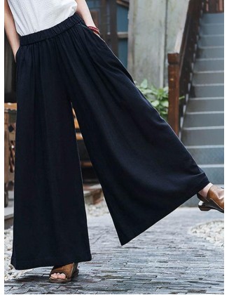 Loose Wide-leg Linen Pants