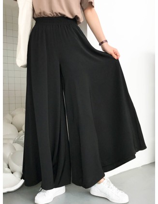 Original Solid Column Wide Leg Pants