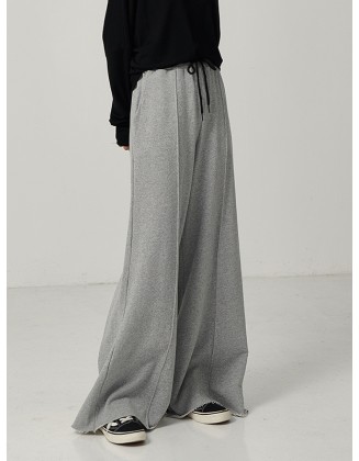 Casual Solid Column Wide Leg Pants