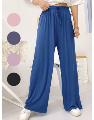 Solid Color Loose Modal Wide-Leg Casual Pants