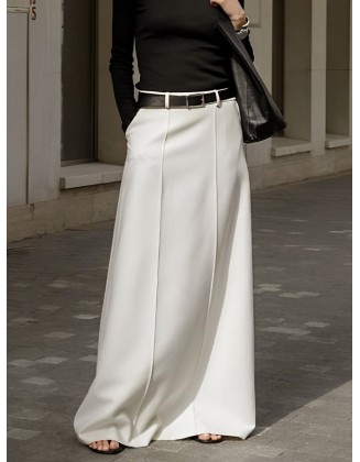 Stylish H-Line Solid Color Skirts Bottoms